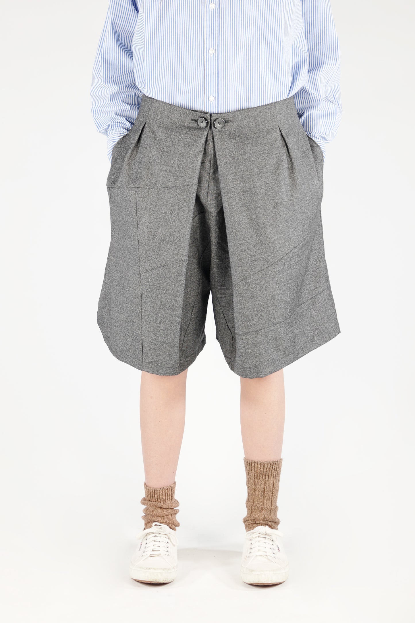 4Size Oversized Short – Lightwool Melange Grey