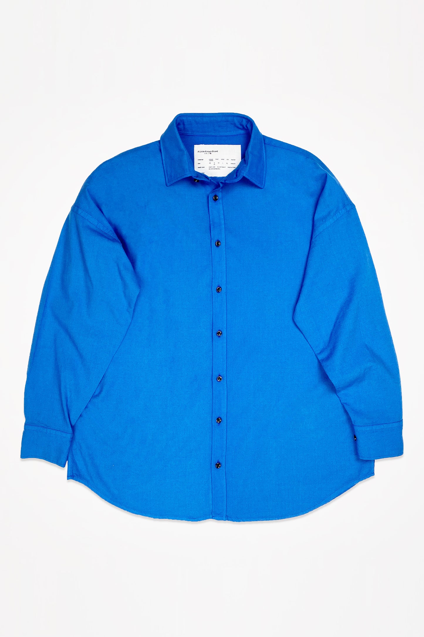 Oversized Washed Cotton Shirt – Blue