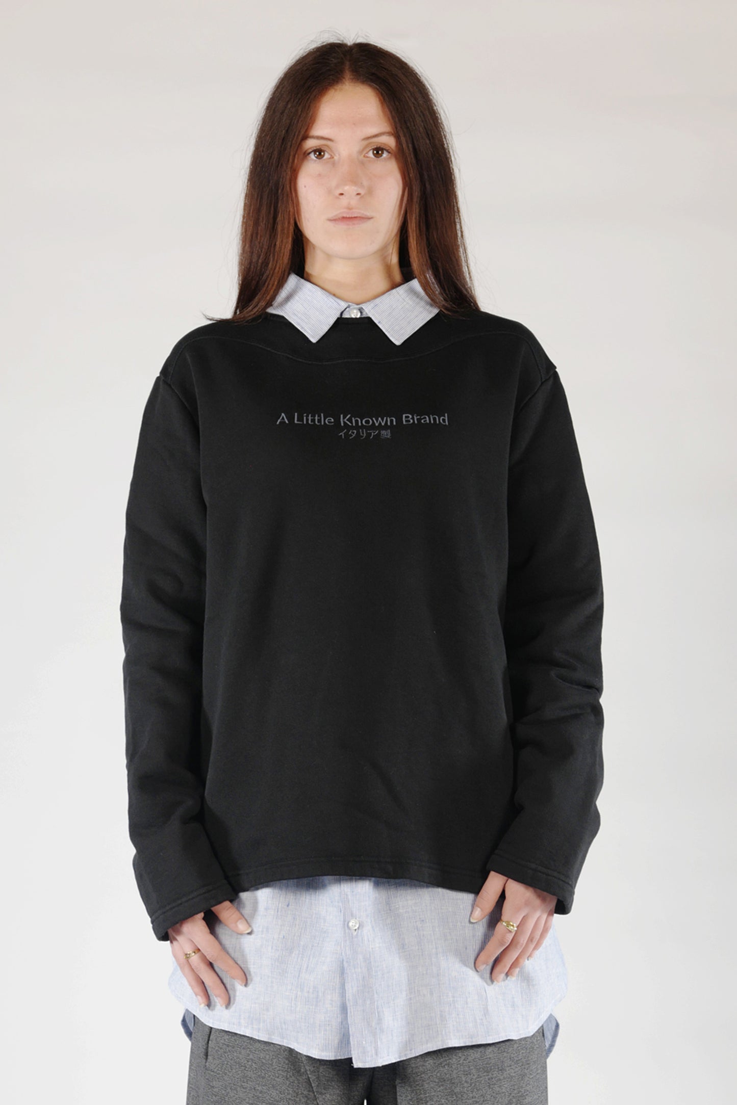 Boat Neck Sweatshirt – Black