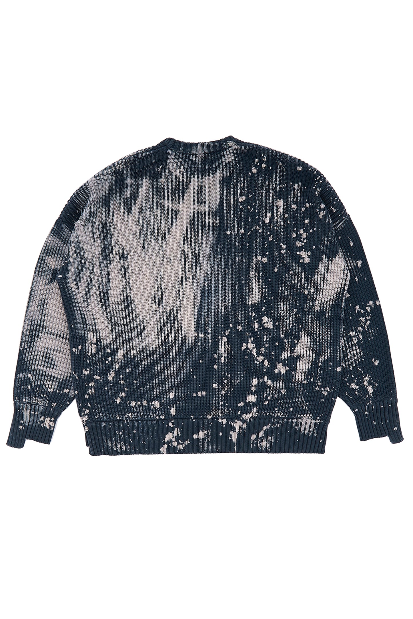 Handknitted Cotton Sweater - Bleached Tie Dye